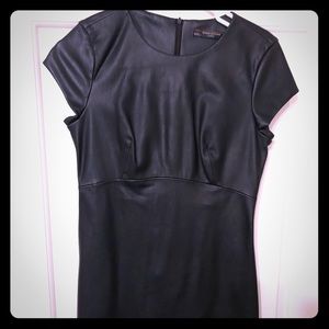 Zara faux leather cap sleeve dress